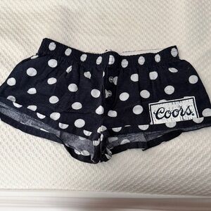 Coors Women's Polka Dot Lounge Shorts - Black and White